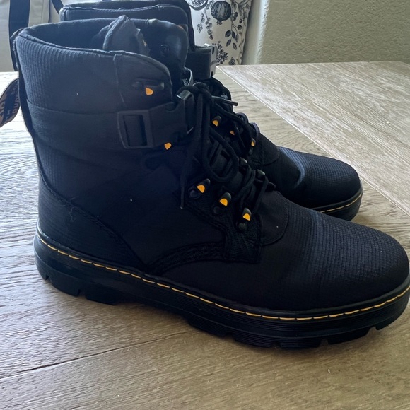 NEW Dr.Martens COMBS TECH POLY CASUAL BLACK LEATHER BOOTS size 12 - Picture 1 of 12